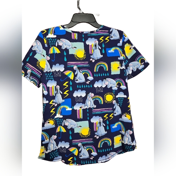 Disney Eeyore Winnie The Pooh V-neck Scrub Top Avail Sizes  S M L Nwt - Picture 2 of 2